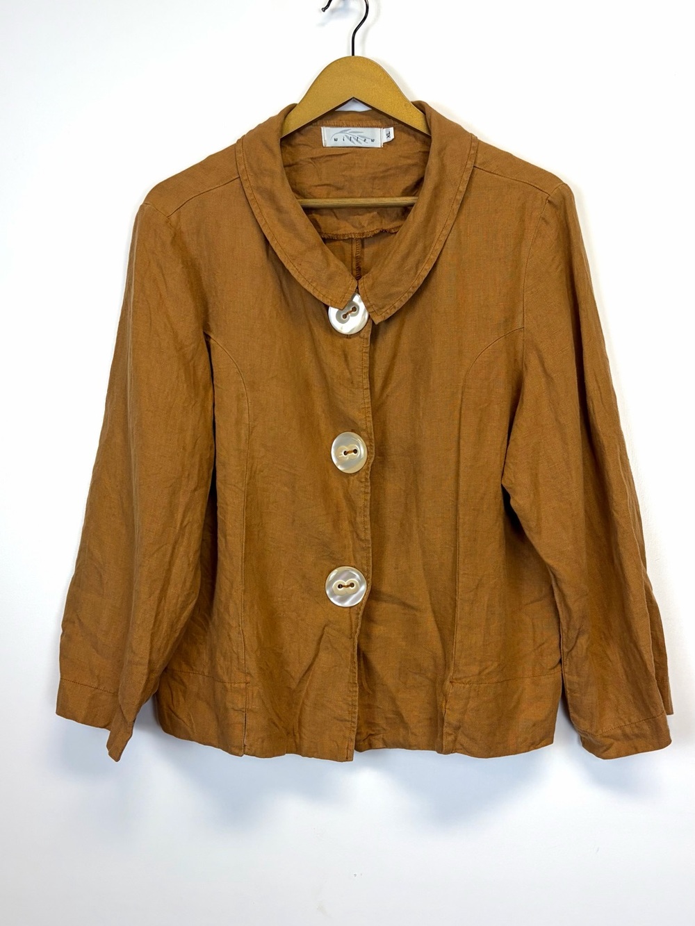 Willow 100% Linen Brown Boxy Jacket